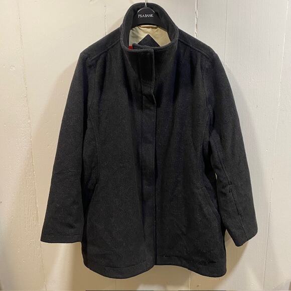 Vintage Pendleton Charcoal Gray Wool Stripe Lined Classic Winter Coat Mens XL - Picture 1 of 13